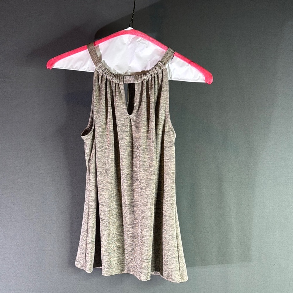 INC‎ Heather Gray/cream Sleeveless Women's Top P Medium